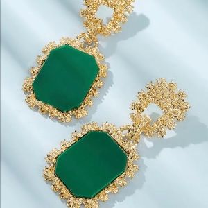 Two Tone Geometric Drop Earrings 1pair